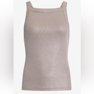 Express Shimmering Beige Tank Top